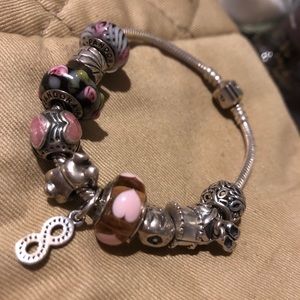 Pandora bracelet with charms